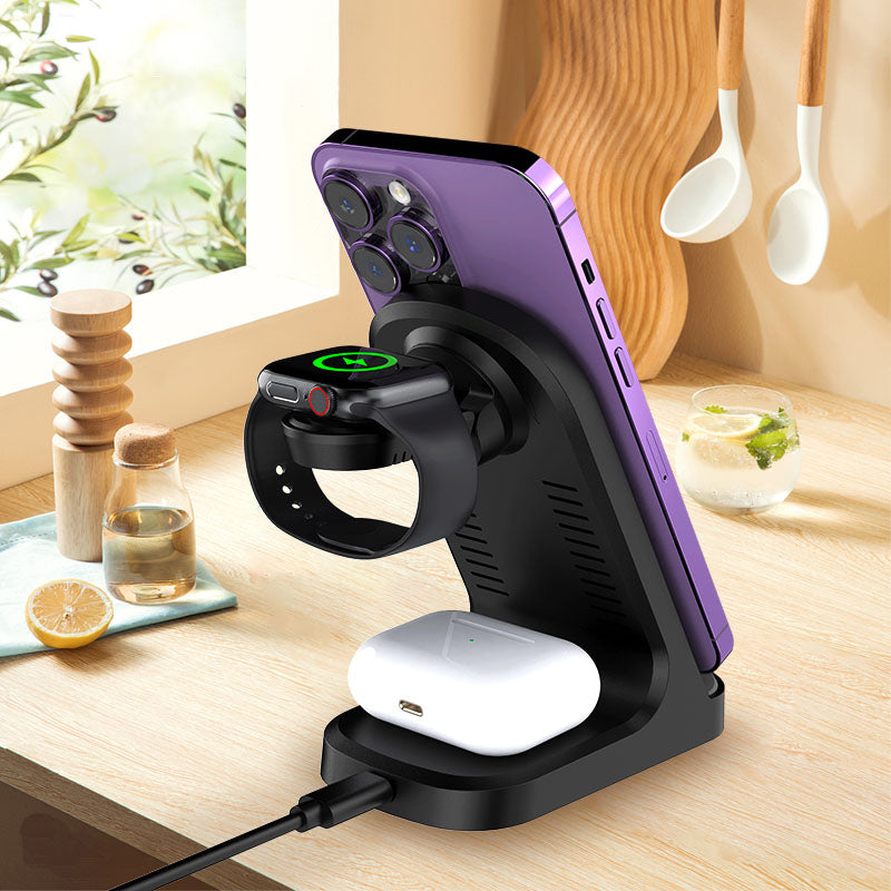 Încărcător wireless portabil 3 în 1
