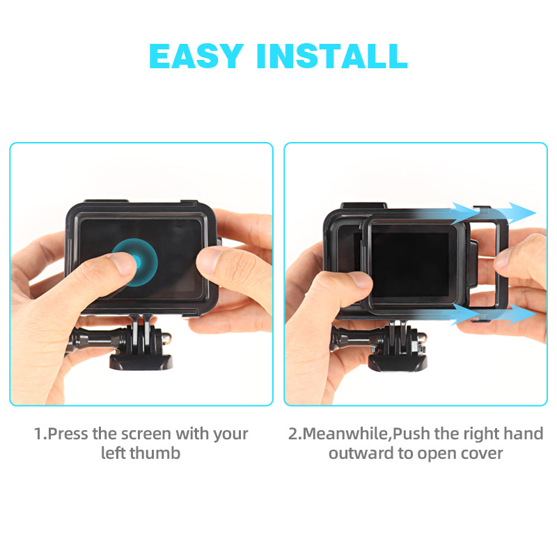 Carcasa Protectie/Prindere pt GoPro Hero 9 , 10 , 11 , 12 Rama/Frame cu 2 locuri pentru blit sau microfon