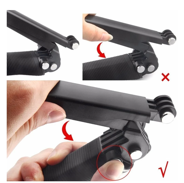 Selfie Stick 3 Tronsoane cu Mini Trepied si Maner Flotant