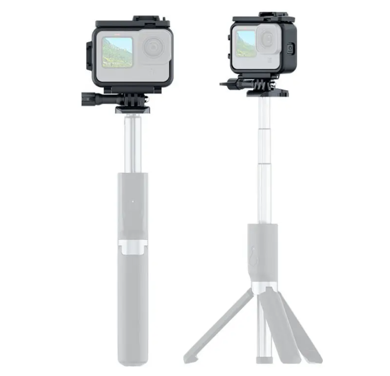 Carcasa Protectie/Prindere pt GoPro Hero 9 , 10 , 11 , 12 Rama/Frame cu 2 locuri pentru blit sau microfon