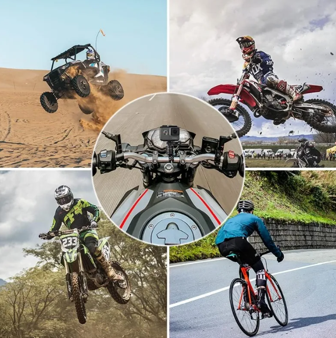 Prindere pt Ghidon Bicicleta/Motocicleta pt Camere Gopro , insta360 , DJI etc , Universal , 31.8 mm , din Aluminiu , 360 Grade
