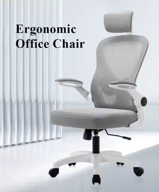 Scaun de Birou Ergonomic, inaltime tetiera reglabile , Suport pt Geaca , Negru