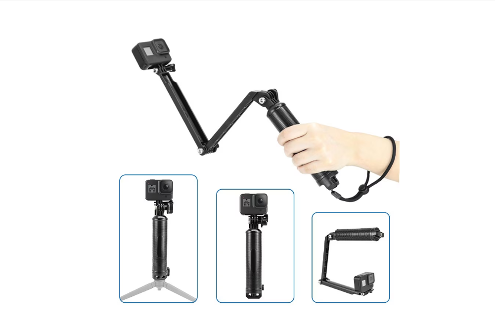 Selfie Stick 3 Tronsoane, cu Maner Flotant (Plutitor)