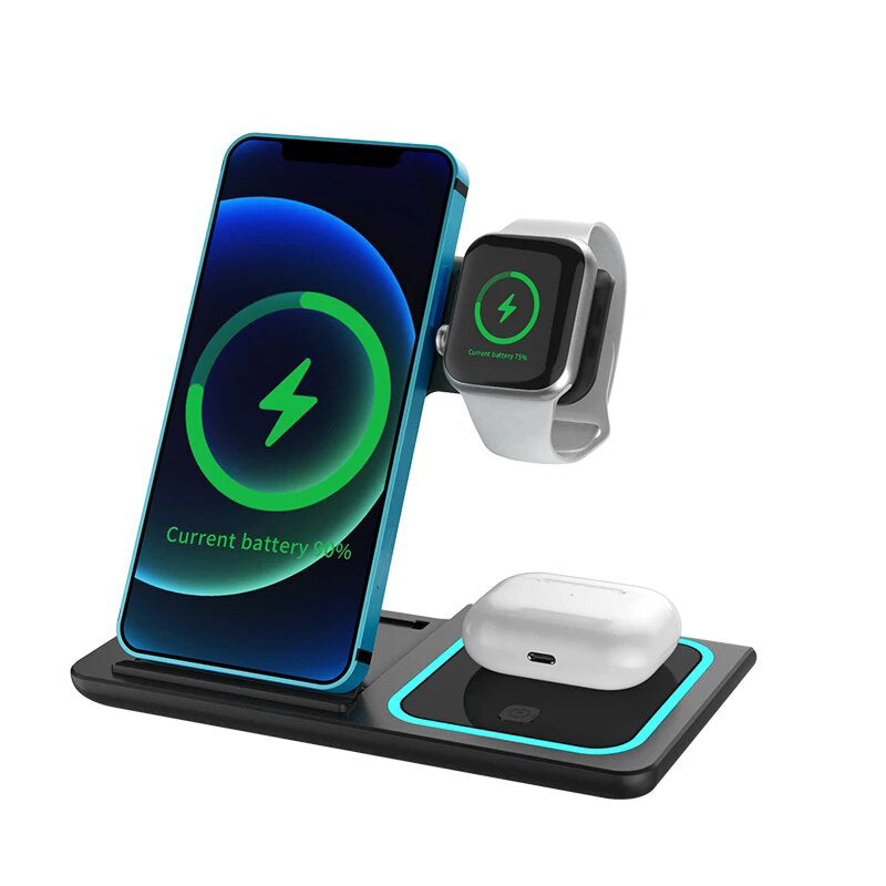 Încărcător Wireless Portabil 3 în 1, 30W