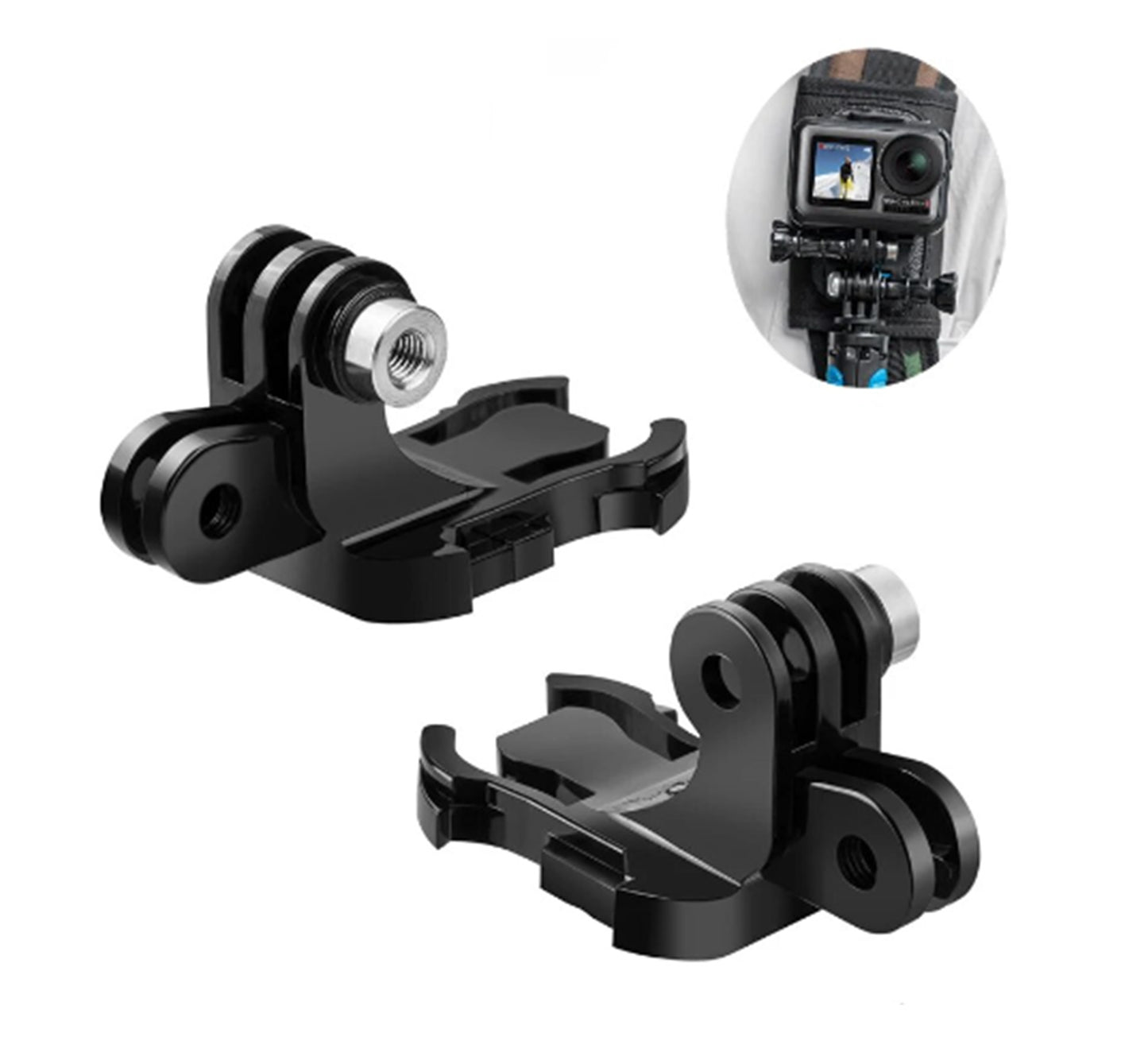 Adaptor/Clema cu 2 prinderi de fixare quick-release in forma de J, J-Hook cu Surub de fixare