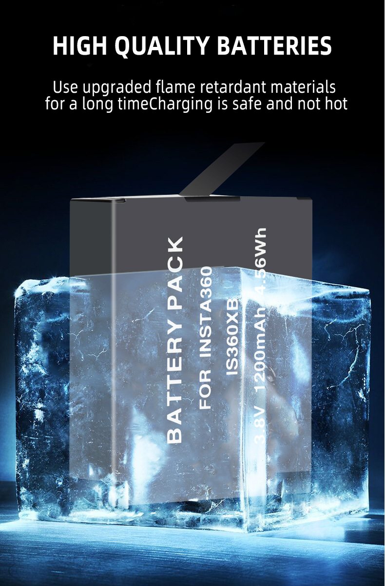 Baterie reincarcabila pt insta360 One X , 1200 mAh , 3.8 V , 4.56 Wh