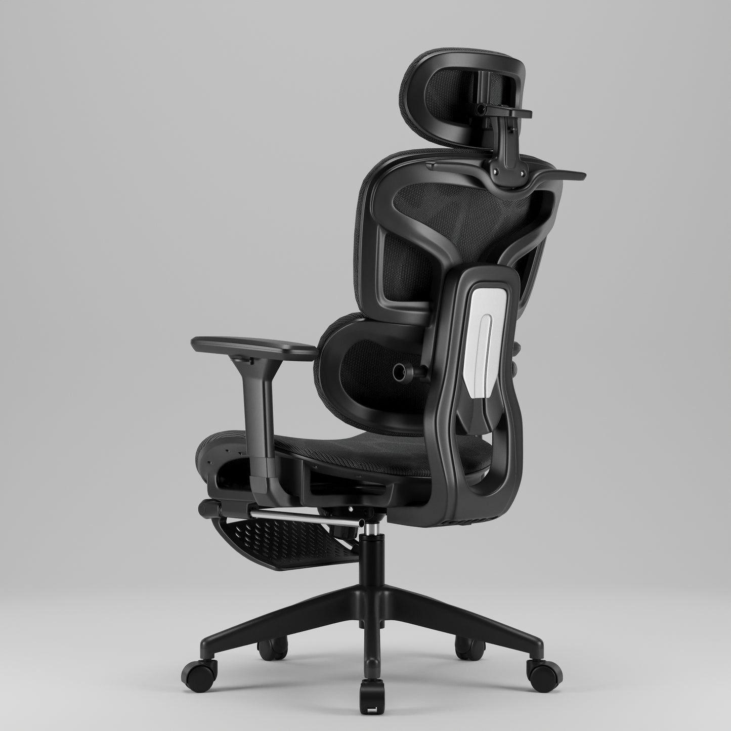 Scaun de Birou Ergonomic, inaltime spatar tetiera manere reglabile, Suport pentru picioare/Geaca Negru