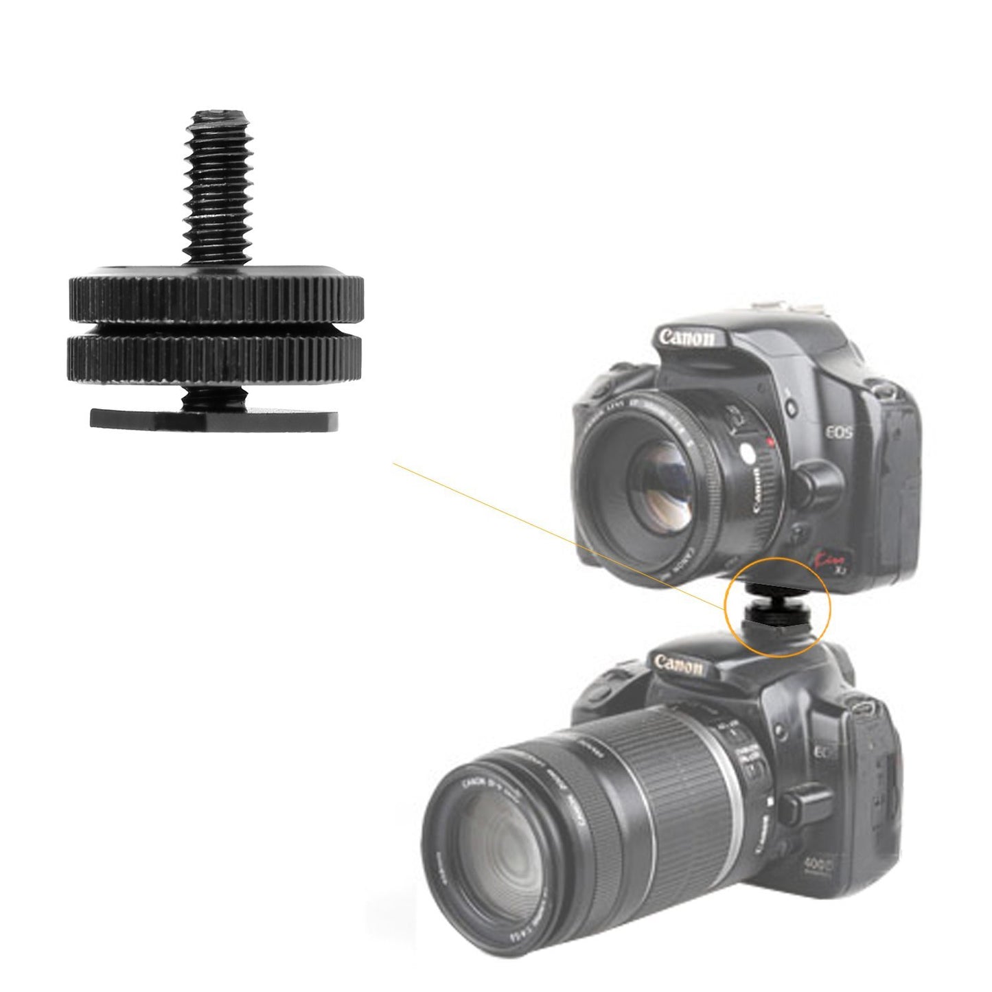 Adaptor Blitz cu Surub 3/8 montare cu doua punti pentru camere Foto, Video, Gopro, insta360, DJI, Sjcam, Universal