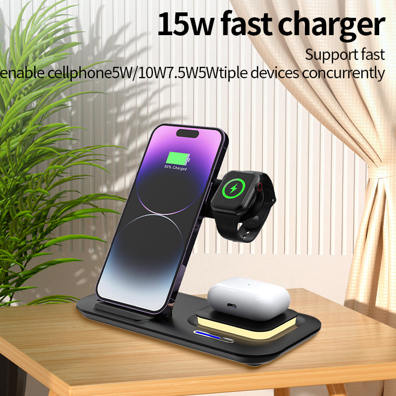 Încărcător wireless portabil 3 în 1, 15W