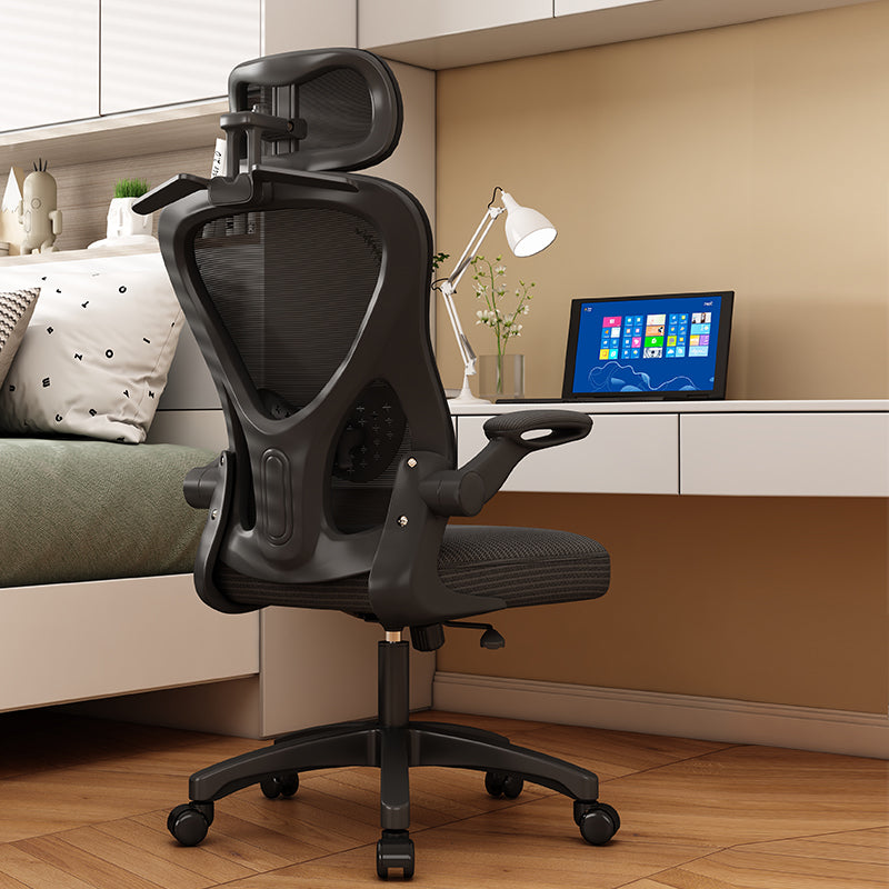 Scaun de Birou Ergonomic, inaltime tetiera reglabile , Suport pt Geaca , Negru
