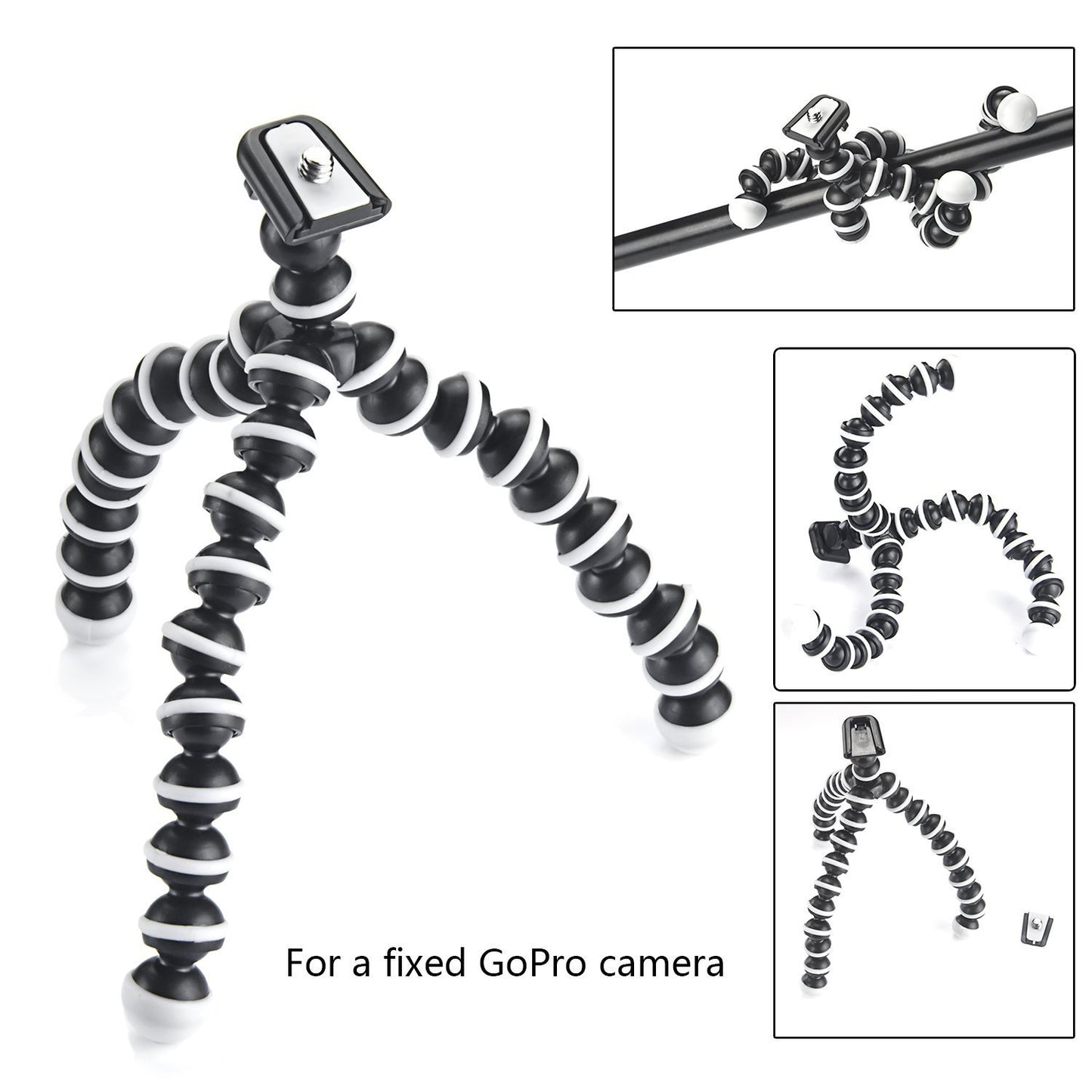 Trepied flexibil Marimea S-M-L 16-24 cm cu filet 1/4 pt camere Gopro , DJI , insta360 etc