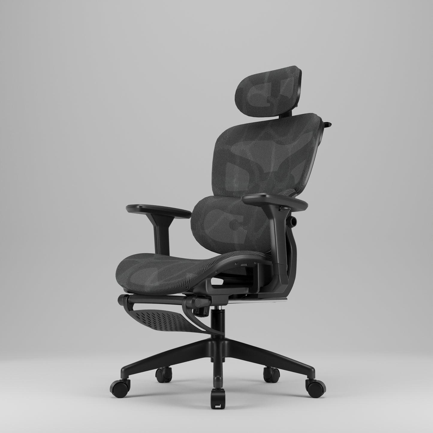 Scaun de Birou Ergonomic, inaltime spatar tetiera manere reglabile, Suport pentru picioare/Geaca Negru