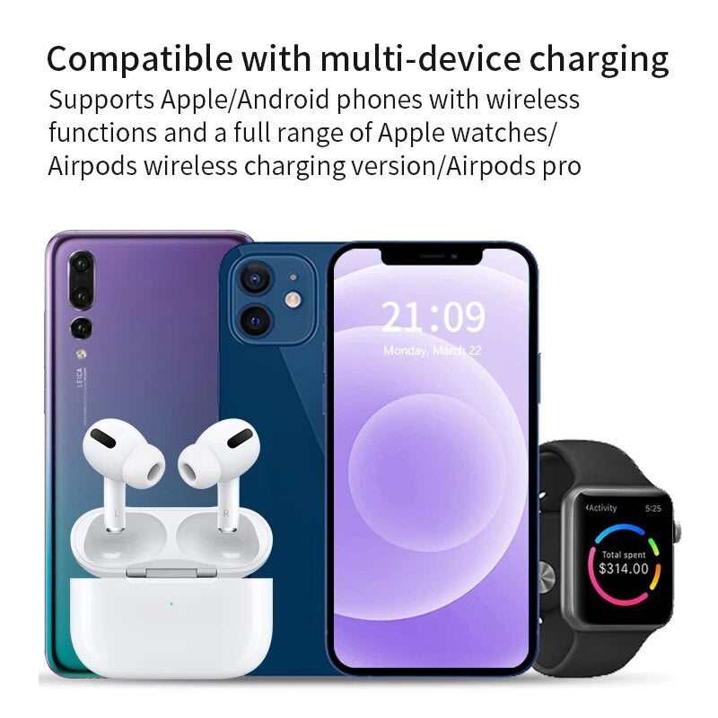 Încărcător Wireless Portabil 3 în 1, 30W