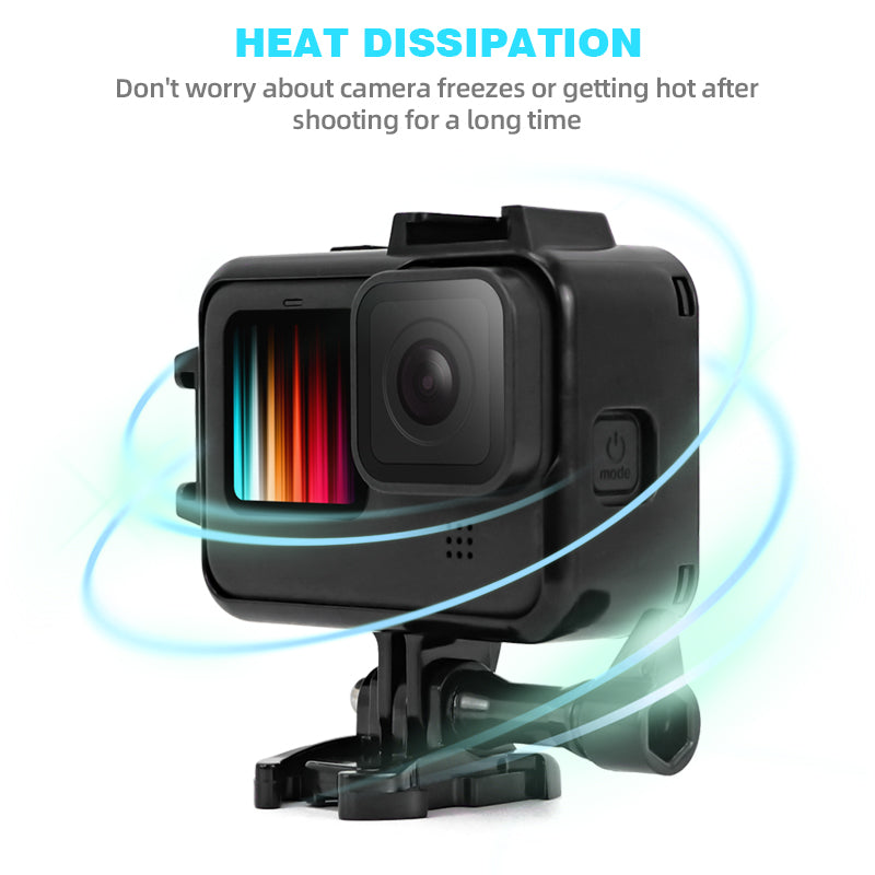 Carcasa Protectie/Prindere pt GoPro Hero 9 , 10 , 11 , 12 Rama/Frame cu 2 locuri pentru blit sau microfon