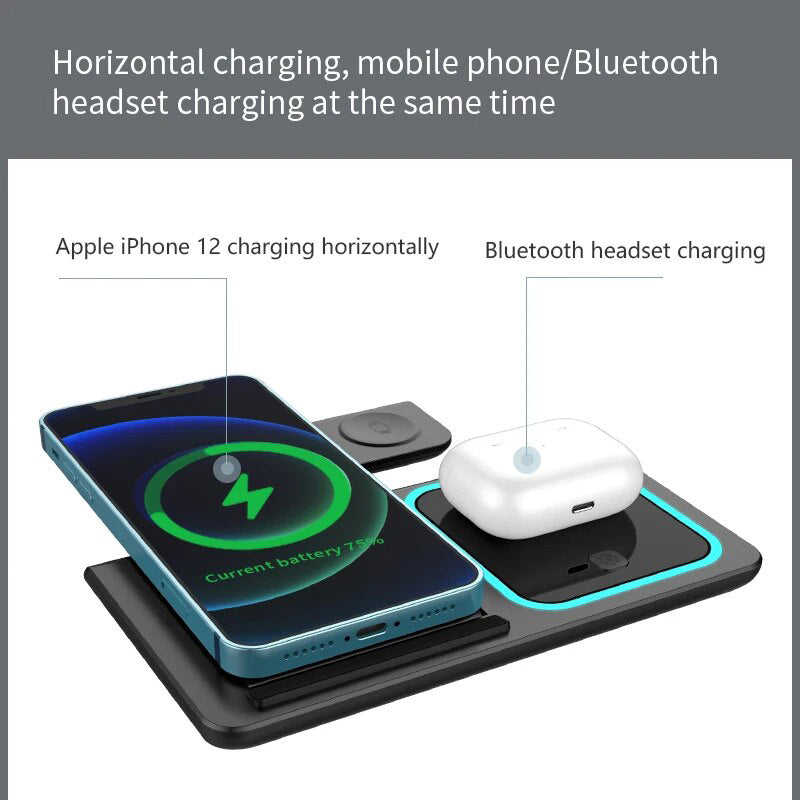 Încărcător Wireless Portabil 3 în 1, 30W