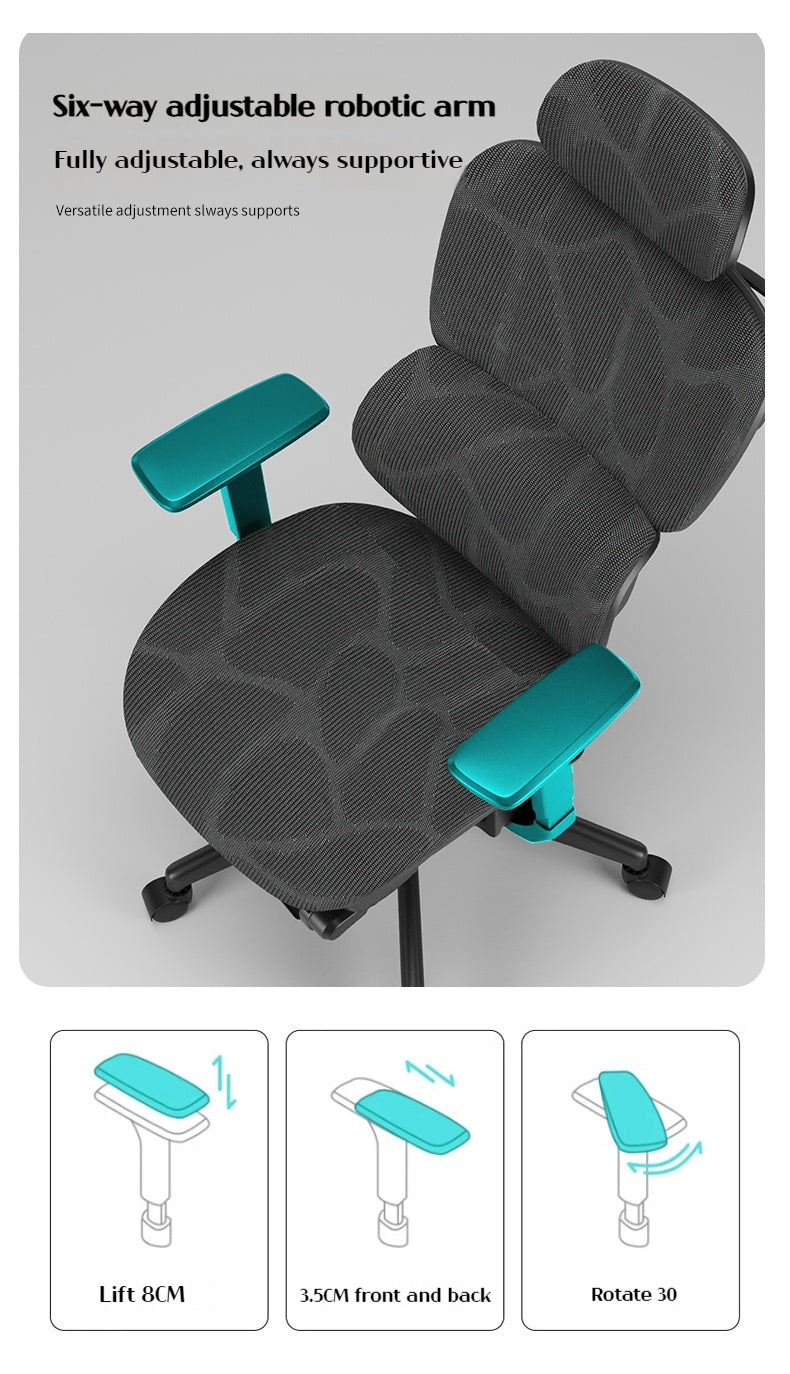 Scaun de Birou Ergonomic, inaltime spatar tetiera manere reglabile, Suport pentru picioare/Geaca Negru