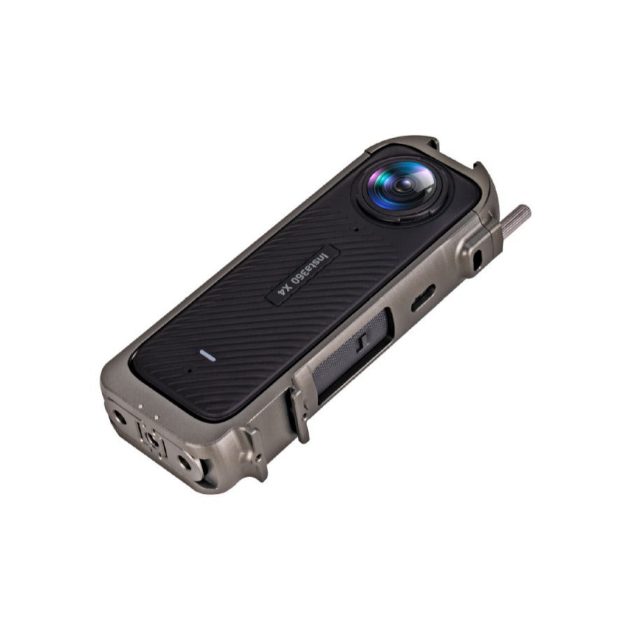 Rama/Carcasa de Protectie din Aluminiu, pentru Insta 360 One X4 cu 2 sloturi pentru blitz si microfon, cu Sistemul de Prindere Surub 1/4 si Prindere clasic Action Cam