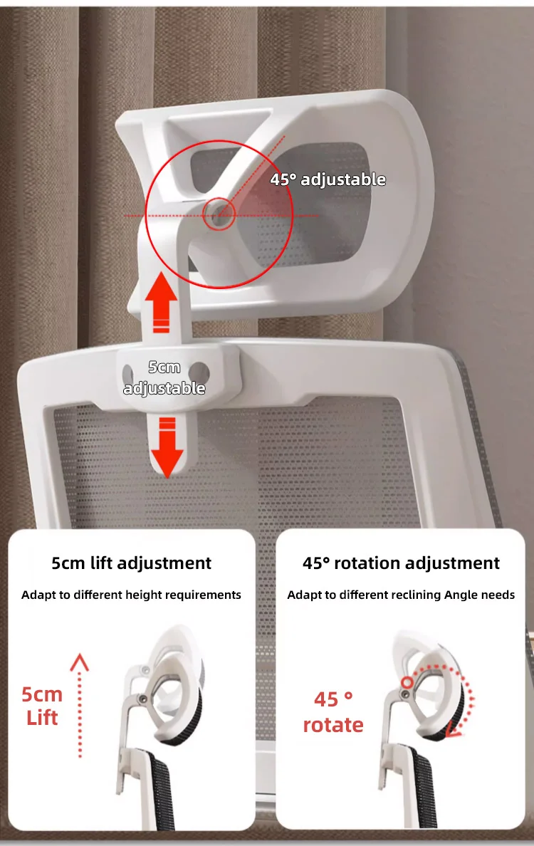 Scaun de Birou Ergonomic, inaltime tetiera reglabile , Negru