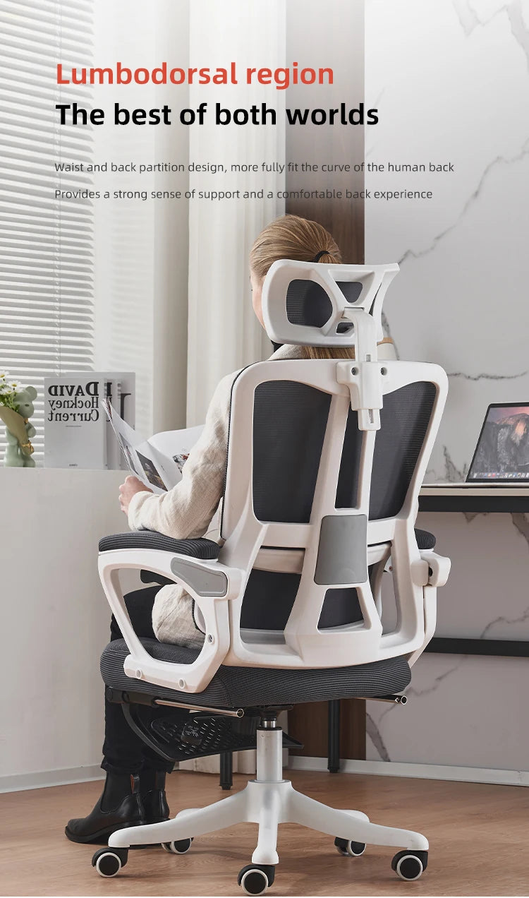 Scaun de Birou Ergonomic, inaltime spatar tetiera Reglabile , Suport pentru picioare , Negru