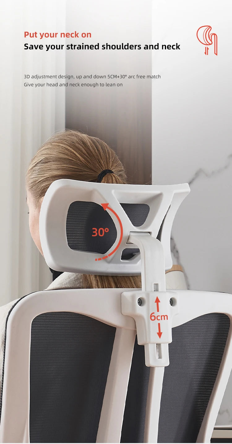 Scaun de Birou Ergonomic, inaltime spatar tetiera Reglabile , Suport pentru picioare , Negru