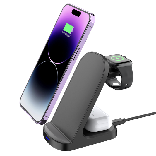 Încărcător wireless portabil 3 în 1