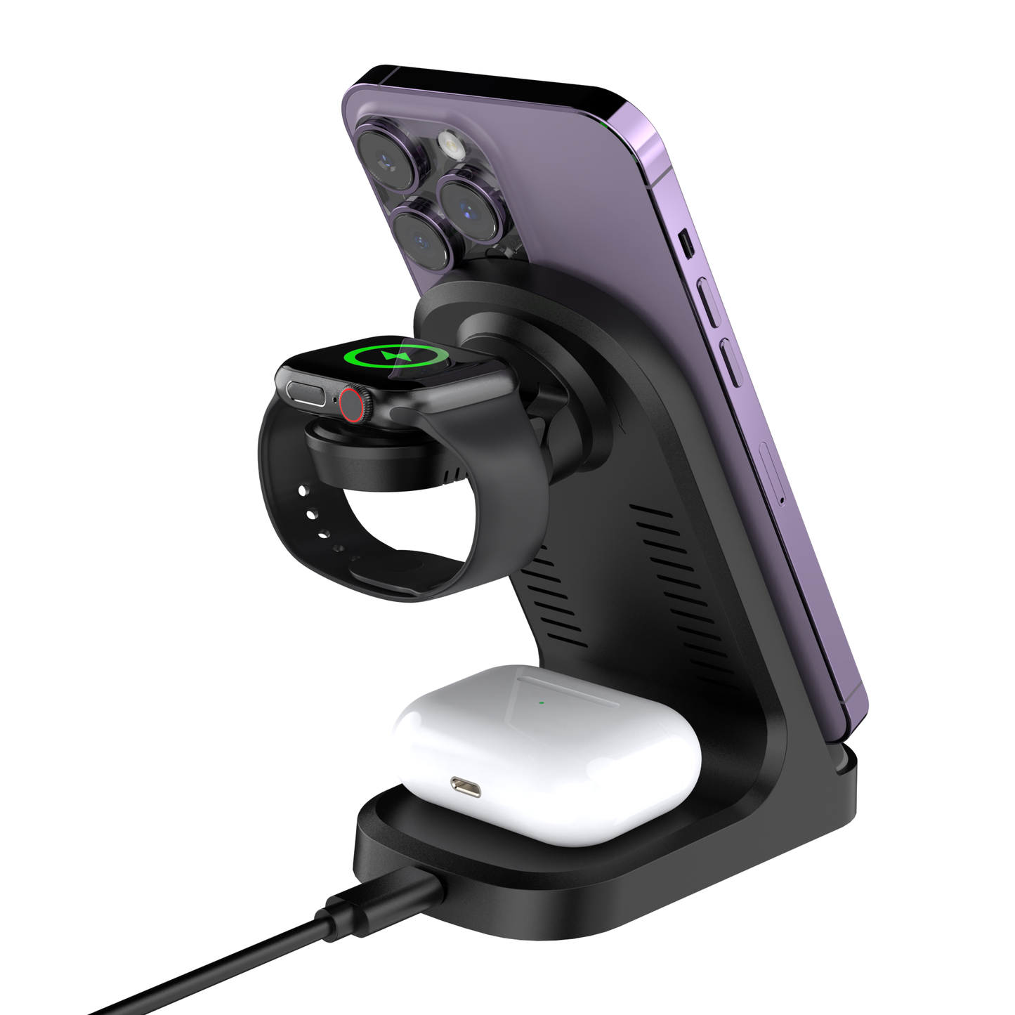 Încărcător wireless portabil 3 în 1