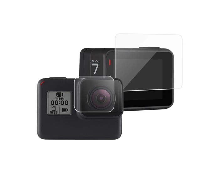 Set 2 x Folie protectie Sticla pt Gopro Hero 5 6 7 , H9