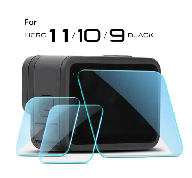 Set 3 x Folie protectie Sticla pt Gopro Hero 9 10 11 12 , H9