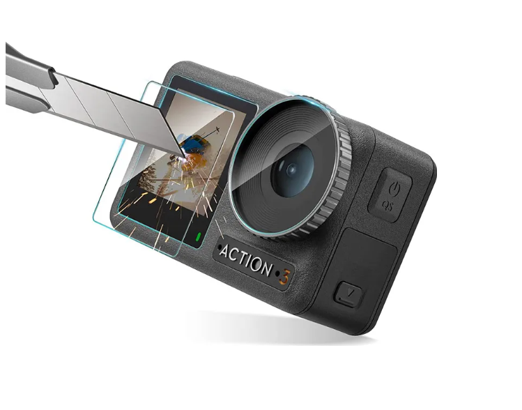 Set 3 x Folie protectie Sticla pt DJI OSMO Action 3 si Action 4 , H9