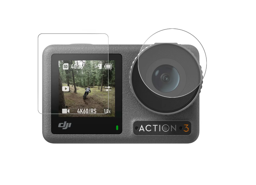 Set 3 x Folie protectie Sticla pt DJI OSMO Action 3 si Action 4 , H9