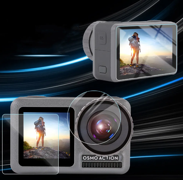 Set 3 x Folie protectie Sticla pt DJI OSMO Action 1 , H9