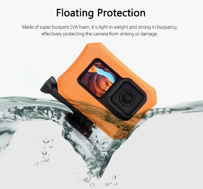 Husa Plutitor de Protectie pt Gopro Hero 9 , 10 , 11 , 12 si Hero 8 din Spuma eva , Portocaliu
