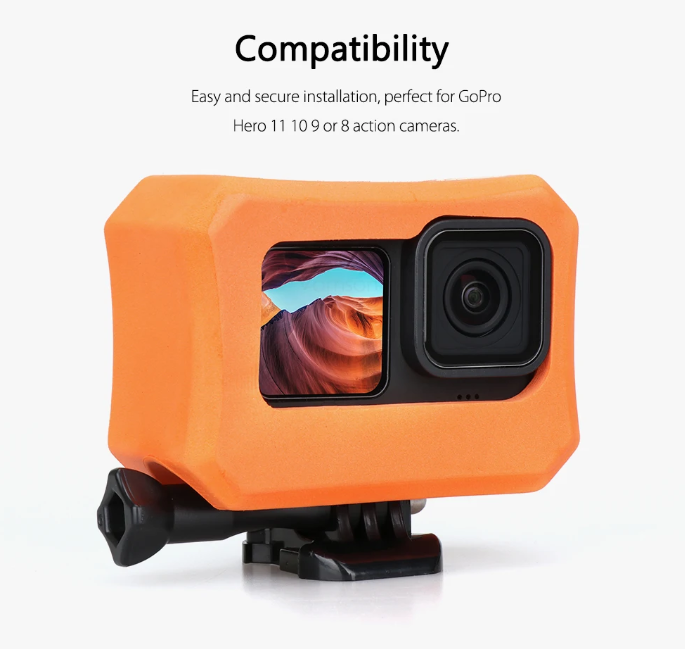 Husa Plutitor de Protectie pt Gopro Hero 9 , 10 , 11 , 12 si Hero 8 din Spuma eva , Portocaliu