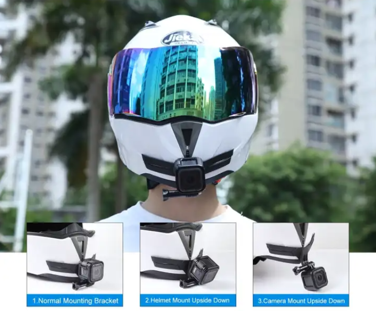 Prindere tip fluture la casca de motocicleta, bicicleta Full Face Gopro , DJI , insta360