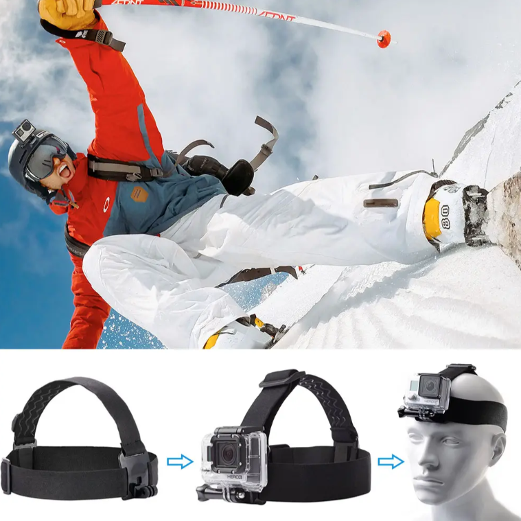 Sistem Prindere Camera, Headstrap GoPro Hero, TechDelivery, Black