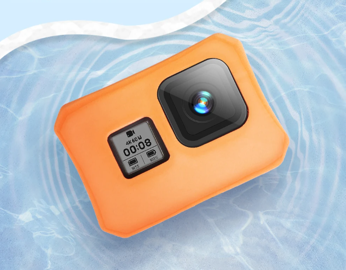 Husa Plutitor de Protectie pt Gopro Hero 8 din Spuma eva , Portocaliu