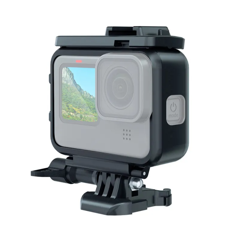 Carcasa Protectie/Prindere pt GoPro Hero 9 , 10 , 11 , 12 Rama/Frame cu 2 locuri pentru blit sau microfon