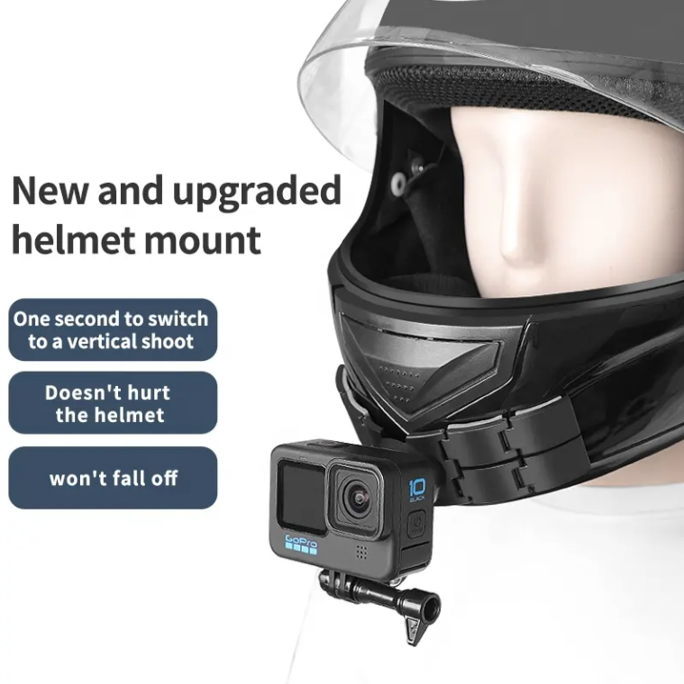 Prindere tip fluture la casca de motocicleta, bicicleta Full Face Gopro , DJI , insta360