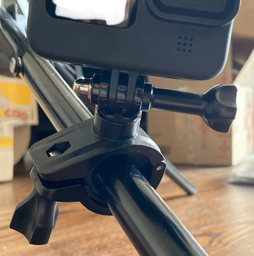 Prindere pt Ghidon,Furca Bicicleta/Motocicleta 360 Grade pt Camere Gopro , insta360 , DJI etc , Universal , Aluminiu