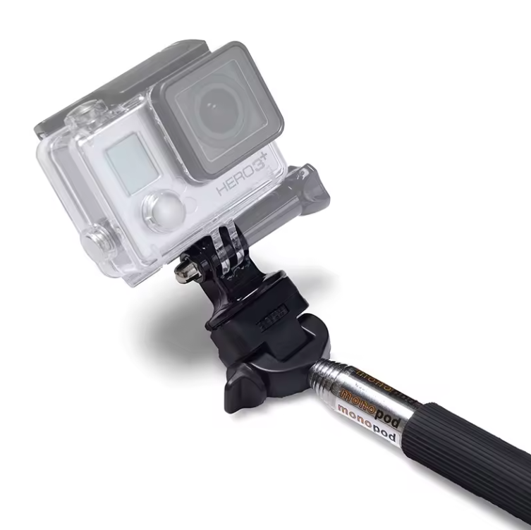 Selfie Stick 22cm - 99cm Negru cu Prindere Surub 1/4