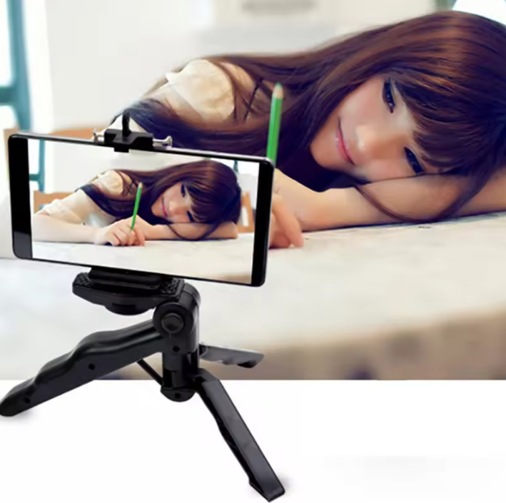 Sistem de Prindere 3 in 1, Trepied + Maner + Selfie Stick din Plastic 160-75 mm