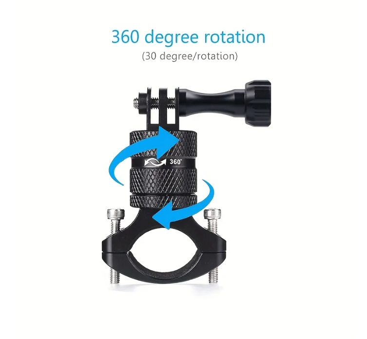 Prindere pt Ghidon Bicicleta/Motocicleta pt Camere Gopro , insta360 , DJI etc , Universal , 31.8 mm , din Aluminiu , 360 Grade