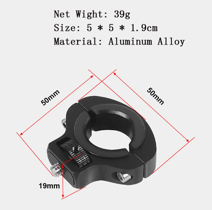 Prindere pt Ghidon Bicicleta/Motocicleta pt Camere Gopro , insta360 , DJI etc , Universal , din Aluminiu , 360 Grade