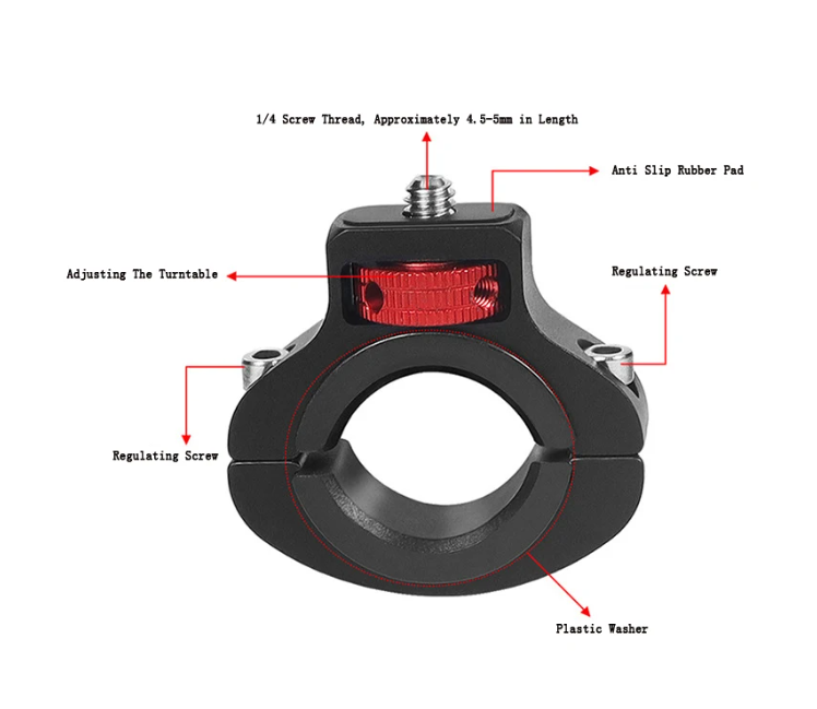 Prindere pt Ghidon Bicicleta/Motocicleta pt Camere Gopro , insta360 , DJI etc , Universal , din Aluminiu , 360 Grade