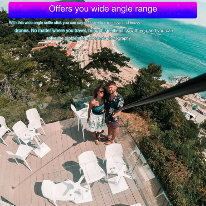 Selfie Stick 57 - 295 cm, din Fibra de Carbon