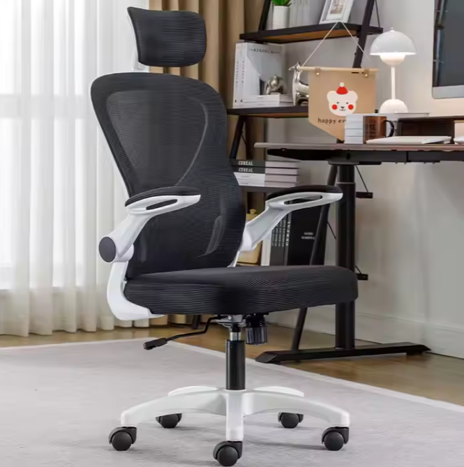 Scaun de Birou Ergonomic, inaltime tetiera reglabile , Suport pt Geaca , Negru