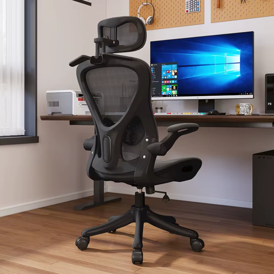 Scaun de Birou Ergonomic, inaltime tetiera reglabile , Suport pt Geaca , Negru