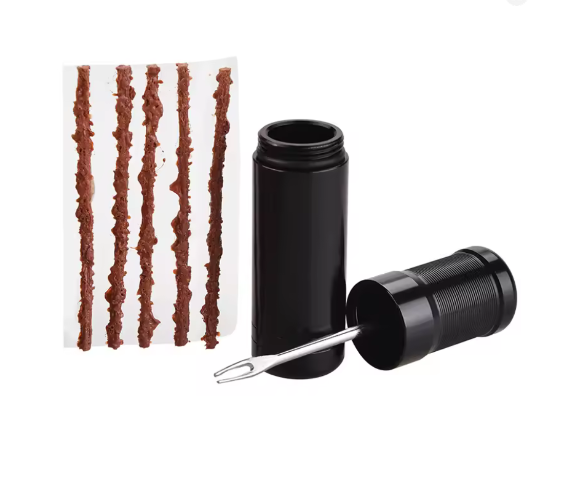 Set Kit de Reparatie Tubeless, cu Snur, pentru Biciclete de Sosea, MTB, Cross country, Trail, Enduro, Downhill, Universal, Motocicleta, Autoturism, Negru
