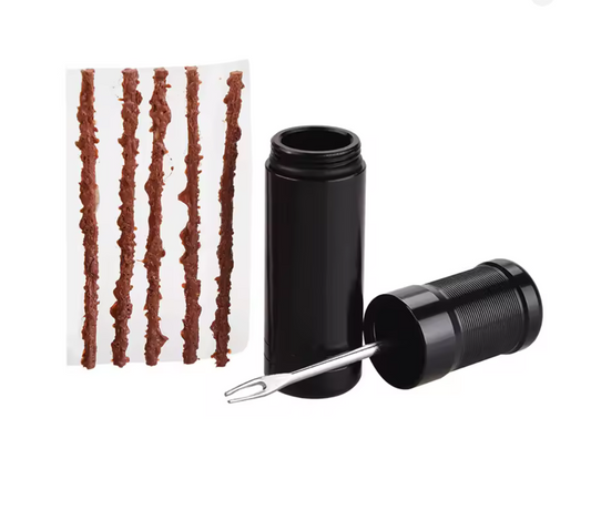 Set Kit de Reparatie Tubeless, cu Snur, pentru Biciclete de Sosea, MTB, Cross country, Trail, Enduro, Downhill, Universal, Motocicleta, Autoturism, Negru