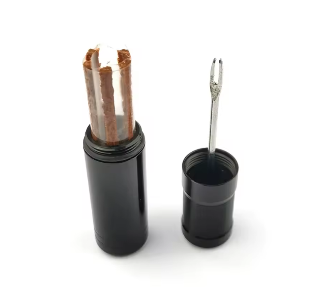 Set Kit de Reparatie Tubeless, cu Snur, pentru Biciclete de Sosea, MTB, Cross country, Trail, Enduro, Downhill, Universal, Motocicleta, Autoturism, Negru